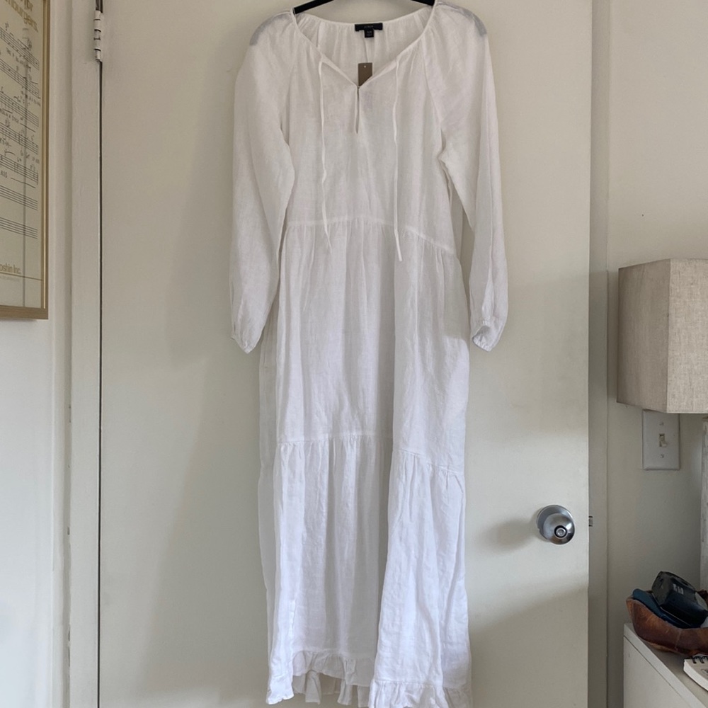NWT J.Crew Tiered Linen Maxi Dress